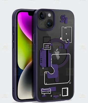 BIG WINGS Purple Printed Back Cover Polycarbonate Compatible For Apple iPhone 14 Plus ( Pack of 1 )