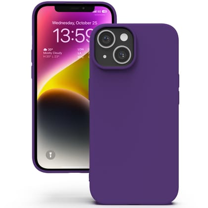 YATWIN Silicone Back Case for iPhone 14, Soft-Touch Phone Back Cover for Apple iPhone 14 - Purple YATWIN Silicone Back Case for iPhone 14, Soft-Touch Phone Back Cover for Apple iPhone 14 - Purple - Purple / iPhone 14