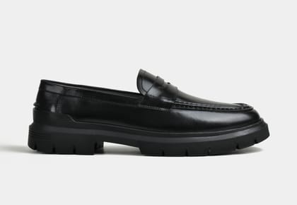 Men Penny Loafers in Black | StrideGrip (SALE)-UK 8
