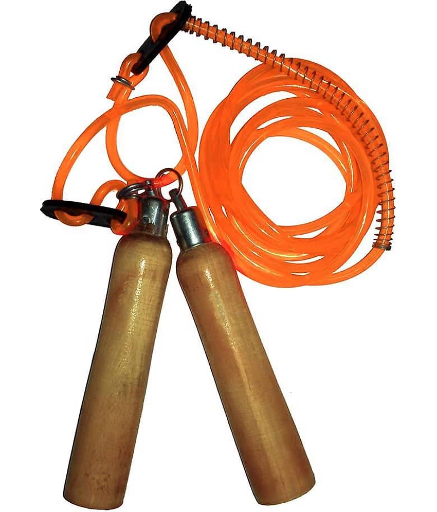 Facto Power Wooden Handle Skipping Rope Orange - Pack Of 2