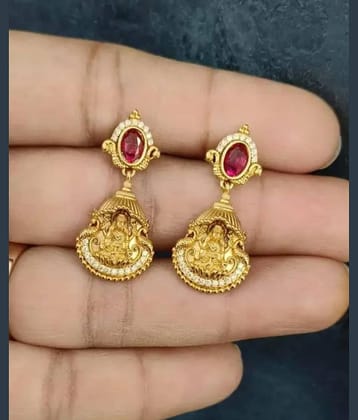 ROFARWORD Gold Jhumki Earrings ( Pack of 1 )