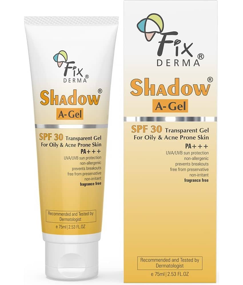 Fixderma Shadow A,Gel SPF 30 Sunscreen For Acne Prone Skin, Nongreasy Sunscreengel, 75ml