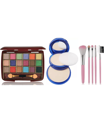 swenky eyeshadow with long-wear compact & makeup brushes (Pack of 3)