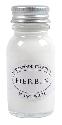 Herbin Pigmented Ink Bottle - Blanc-15 ml