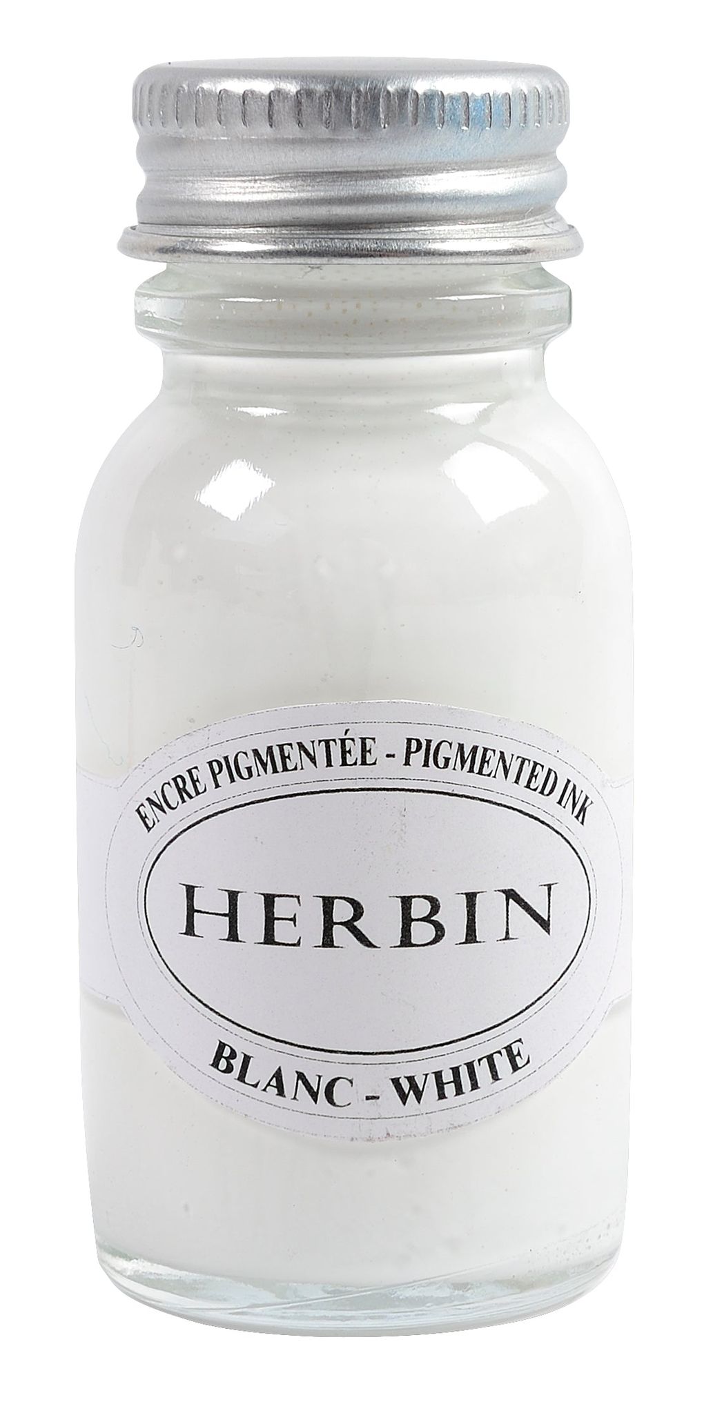Herbin Pigmented Ink Bottle - Blanc-15 ml