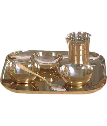 Dynore Bottombrassplating Stainless Steel Dinner Set of 6 Pieces