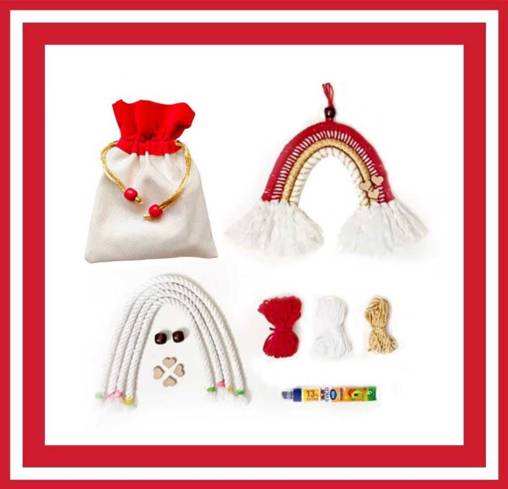 The brown box-Macrame Rainbow Making Craft Kit for Kids | DIY Birthday Return Gift | Includes Pre-Cut Ropes, Yarn, Glue, Beads, and Embellishments | Ideal for Ages 6-12 - Toys and Games | Buy online on ZillyBuy