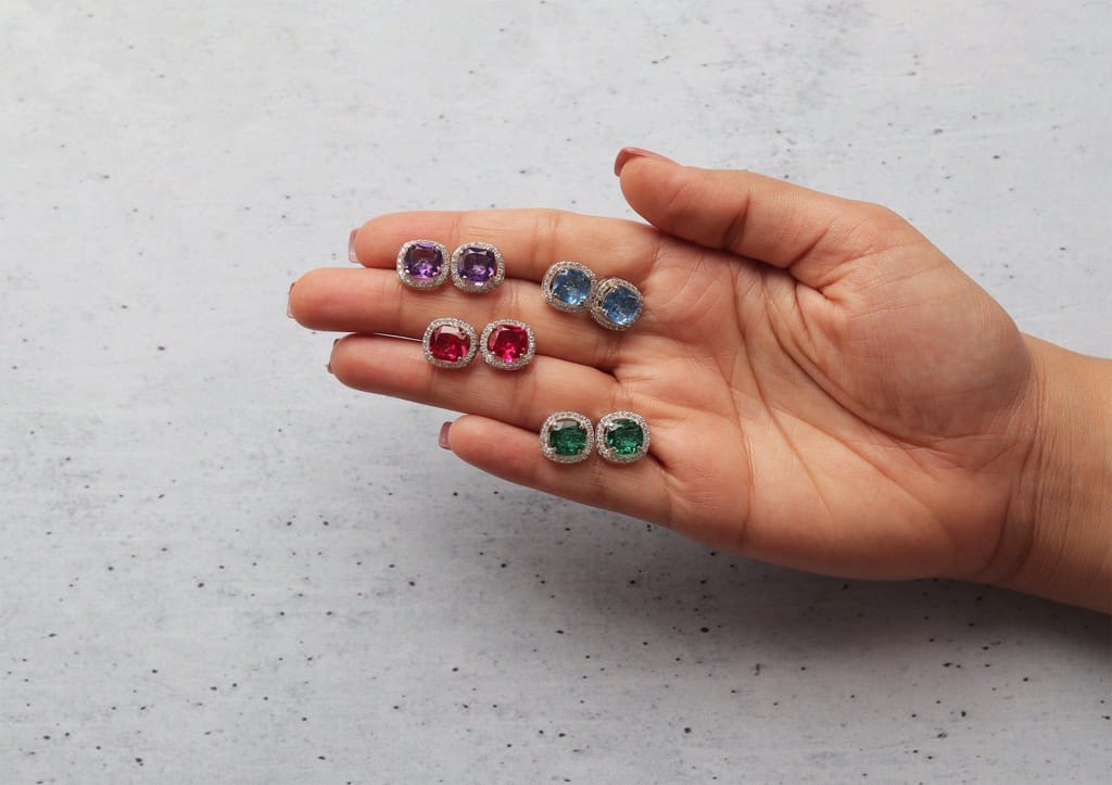 Chromatic Solitaire Stud Earrings