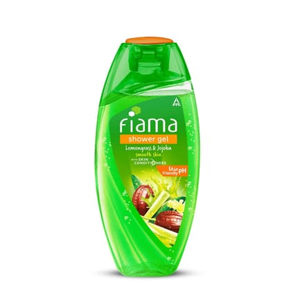 Fiama Body Wash Shower Gel Lemongrass & Jojoba, 250ml, Body Wash for Women and Men with Skin Conditioners for Smooth Skin & Gentle Exfoliation, Suitable for All Skin Types