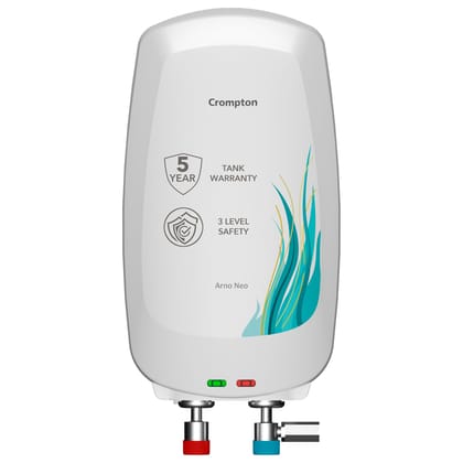 Crompton Arno Neo 5 Litre Instant Water Heater | 3 kW Heating Element | Food Grade SS Tank | 6 Bar Pressure Rated | Advanced 3-Level Safety | 5 Years Tank Warranty Crompton Arno Neo 5 Litre Instant Water Heater | 3 kW Heating Element | Food Grade SS Tank