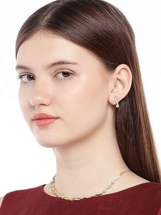 Gold-Plated CZ Stone Studded Jewellery Set