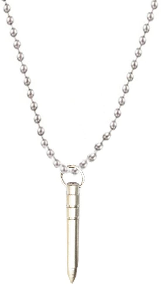 Nawani Bullet Type Necklace Locket with Ball Chain for Men and Women