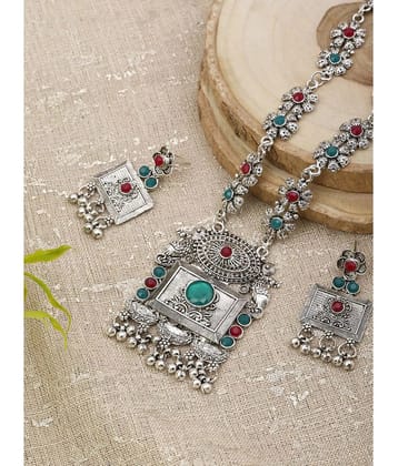 PUJVI Multi Color German Necklace Set ( Pack of 1 ) - Multi Color