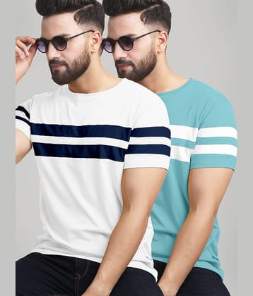 AUSK Pack of 2 Cotton Blend Regular Fit Men's T-Shirt ( Multicolor )