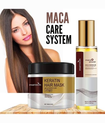 Keratin Nourishing Hair Treatment Mask + Hair Oil For Strong, Long & Smooth, Soft & Healthy-Looking Hair Combo Pack