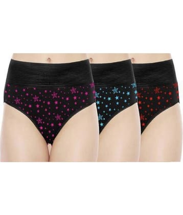 Leavess Cotton Blend Hipster ( Black , Pack of 3 )
