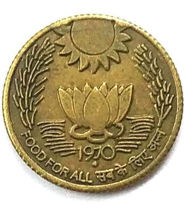 20 Paisa Brass Coin Food For All Year 1970 Very Rare Coin