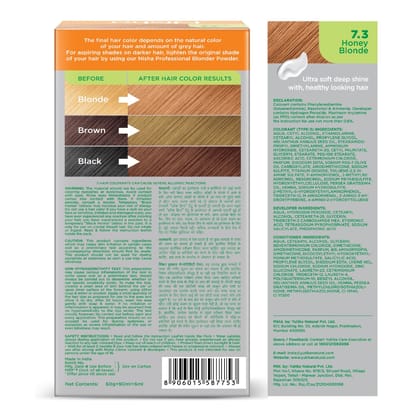 Nisha Creme Hair Color 7.3 Honey Blonde 120g Pack of 2, Permanent Hair Colour for Long Lasting Hair, 100% Grey Coverage Nisha Creme Hair Color 7.3 Honey Blonde 120g Pack of 2, Permanent Hair Colour for Long Lasting Hair, 100% Grey Coverage