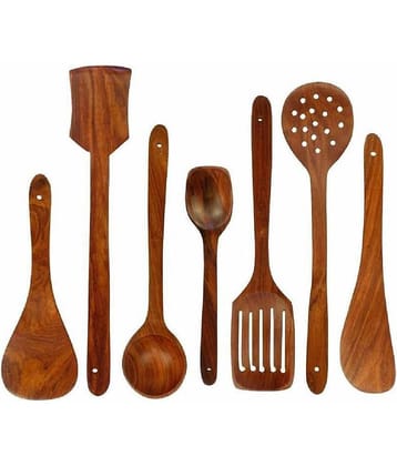 SF Wood Brown Spatula 7-10 Pcs