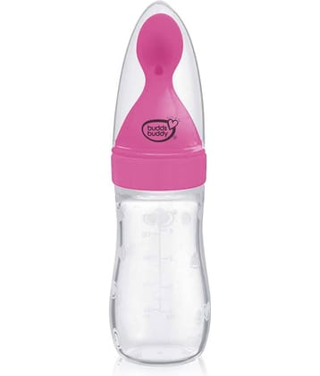 Buddsbuddy BPA Free Squeezy Silicone Cereal Feeder/feeding bottle 1pc BB7154,Pink