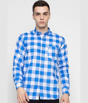 MODERNITY Cotton Blend Regular Fit Checks Full Sleeves Men's Casual Shirt - Blue ( Pack of 1 )