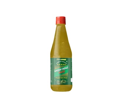 Freshville Green Chilli Sauce | Made with Real Green Chilli | No Artificial Colours | Green Hot Chilli Sauce For All Cuisines | 100% Vegetarian |  450gm Bottle