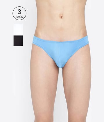 La Intimo Pack of 3 Polyester Bikini For Men's ( Multicolor )