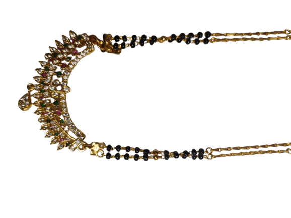 Gold Plated Traditional Marathi Mangalsutra Necklace for Women