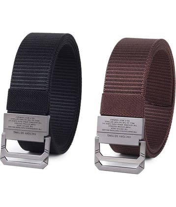 Zacharias - Multicolor Canvas Men's Casual Belt ( Pack of 2 )