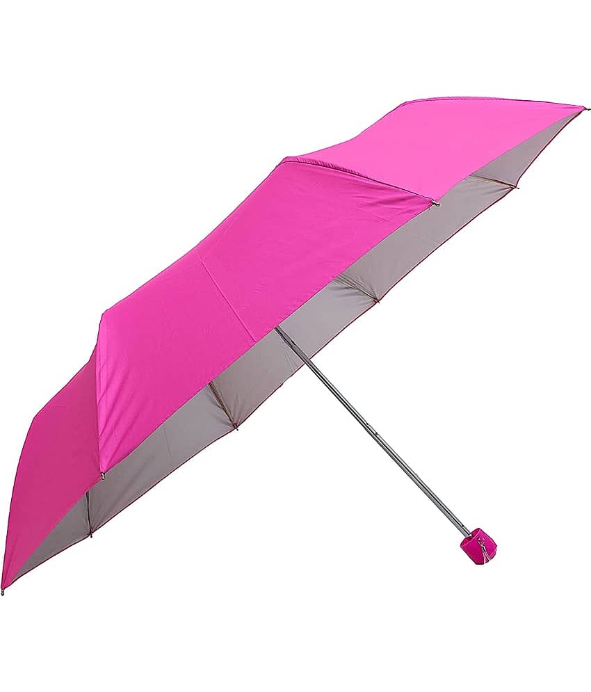 Infispace Manual Umbrella For  Boys & Girls, UV-Rays Safe 23 Inch Large Size 3-Fold Solid Umbrella,Red Color Umberallas For Sun & Rain
