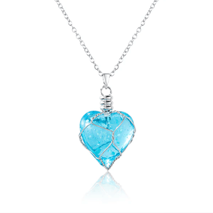 Crystal Heart Glow in Dark Necklace