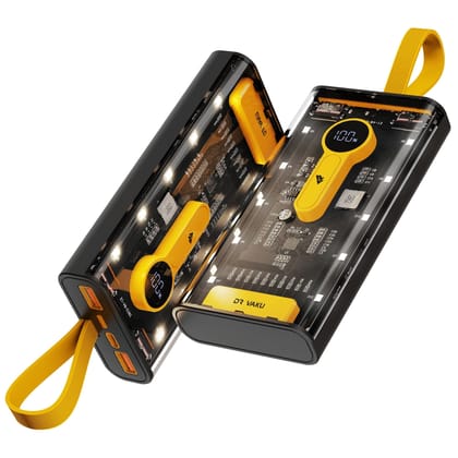 DR VAKU® Clear Bolt 10000 mAh Powerbank 20W Fast Charging, Triple Output Multi-Layer Protection SOS mode for iPhone 15 / 15 Pro / 15 Plus / 15 Pro Max , Android