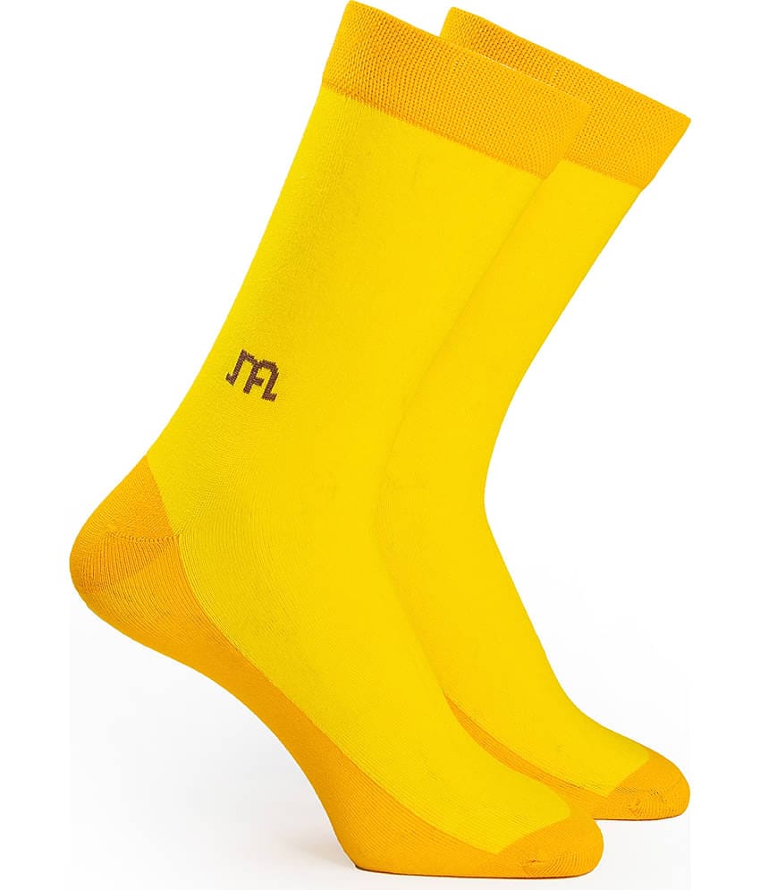 Man Arden - Yellow Cotton Men's Mid Length Socks ( Pack of 1 )