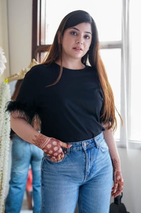 Black Furr Top-One size