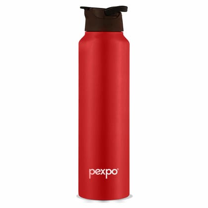 PEXPO Stainless Steel Sipper Water Bottle | 1000ml, Red, Chico| Wide Mouth & Leak-Proof Water Bottle