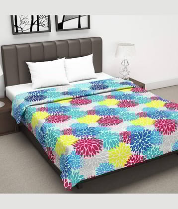 DIVINE CASA Double Polyester Pink Floral Dohar