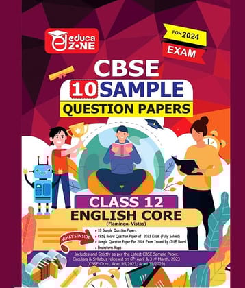 Educazone CBSE 10 Sample Questions Papers Class 12 English Core Book (For Board Exam 2024)