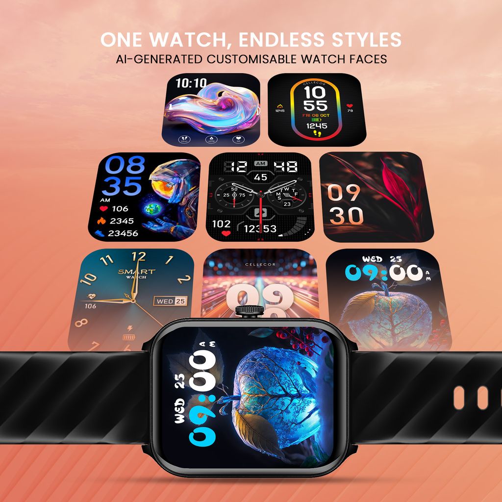 CELLECOR E5 Connect 2.01" IPS HD Display | 700 NITS | BT-Calling | AOD | IP67 | BT v5.4| Smartwatch