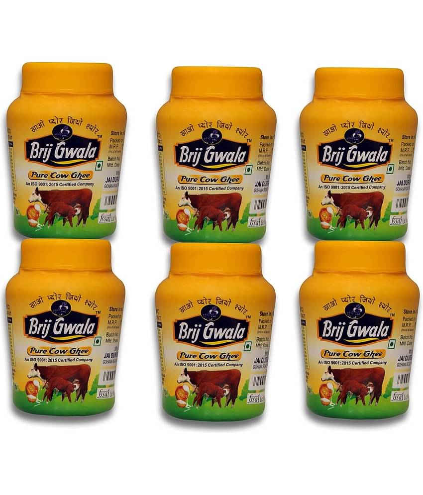 BRIJ GWALA Made Traditionally from Curd  Ghee for Better Digestion and Immunity Ghee 200 mL Pack of 6