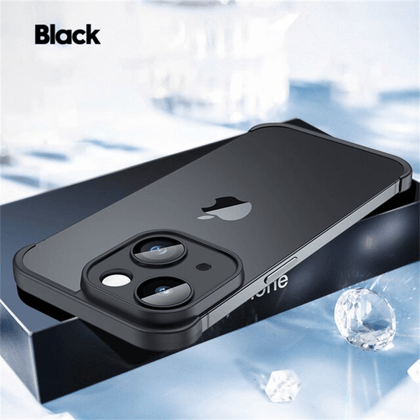 Premium Frameless Bumper with Glass Lens Protector Case By iSerieshub For iPhone-iPhone 14 Pro / Black
