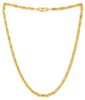 Jewar Mandi Gold Plated Chain 24 Inch Designer Link Chain Real Look, Real Handmade Spacial Designer Gold Brass & Copper Jewelry for Women & Girls 8316 - Golden