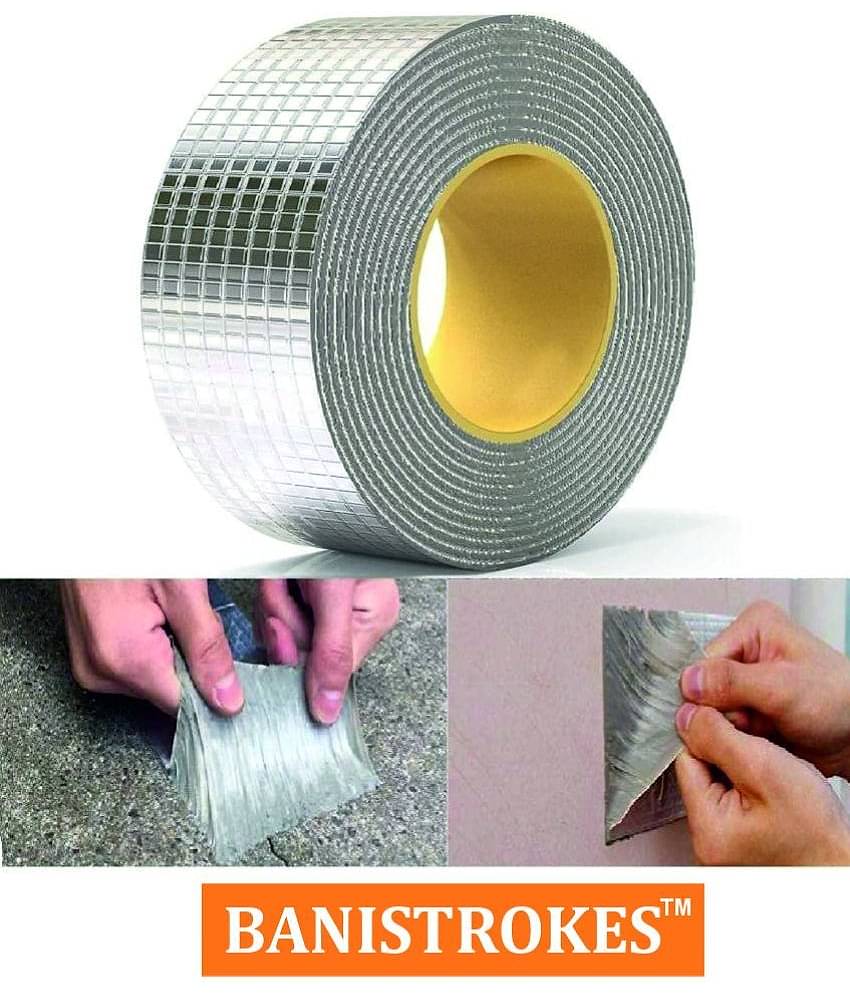 Super Strong Adhesive Waterproof Permanent Repair Aluminum Butyl Tape Rubber Foil Suitable for Roof Leak, Surface Crack, Window Sill Gap, Pipe Rupture, Sealing, Home (5 METER)