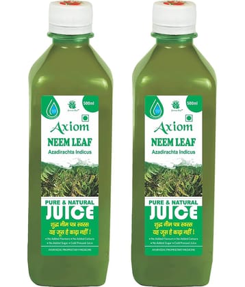 Axiom Neem Juice 500 ml (Pack of 2)|100% Natural WHO-GLP,GMP,ISO Certified Product