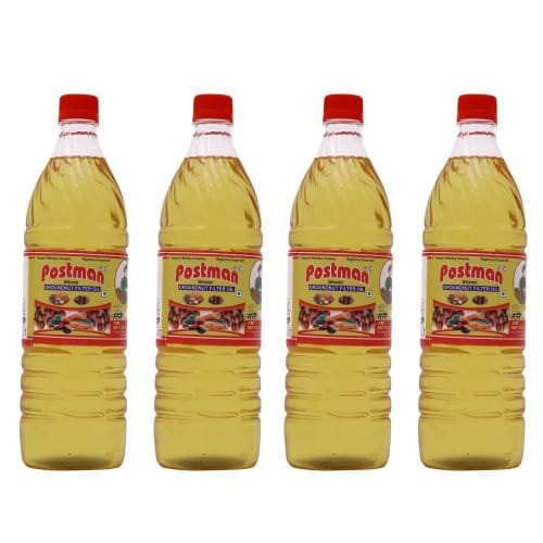POSTMAN Cold Pressed Filtered Groundnut Oil Pack of 4 (1 L x 4) (Singdana Tel) | Double Filtered