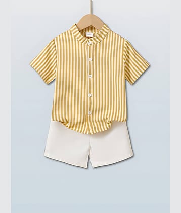 Ocvito Pack of 1 Boys Cotton Shirt & Shorts Set ( Yellow )