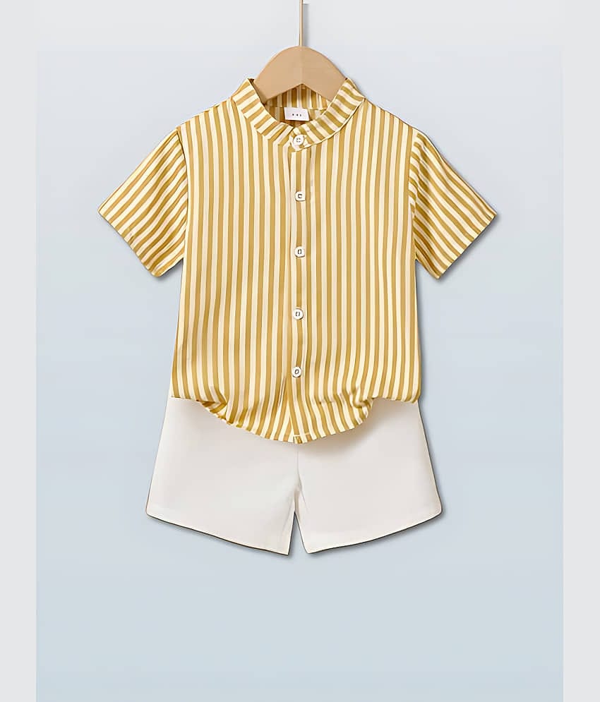Ocvito Pack of 1 Boys Cotton Shirt & Shorts Set ( Yellow )