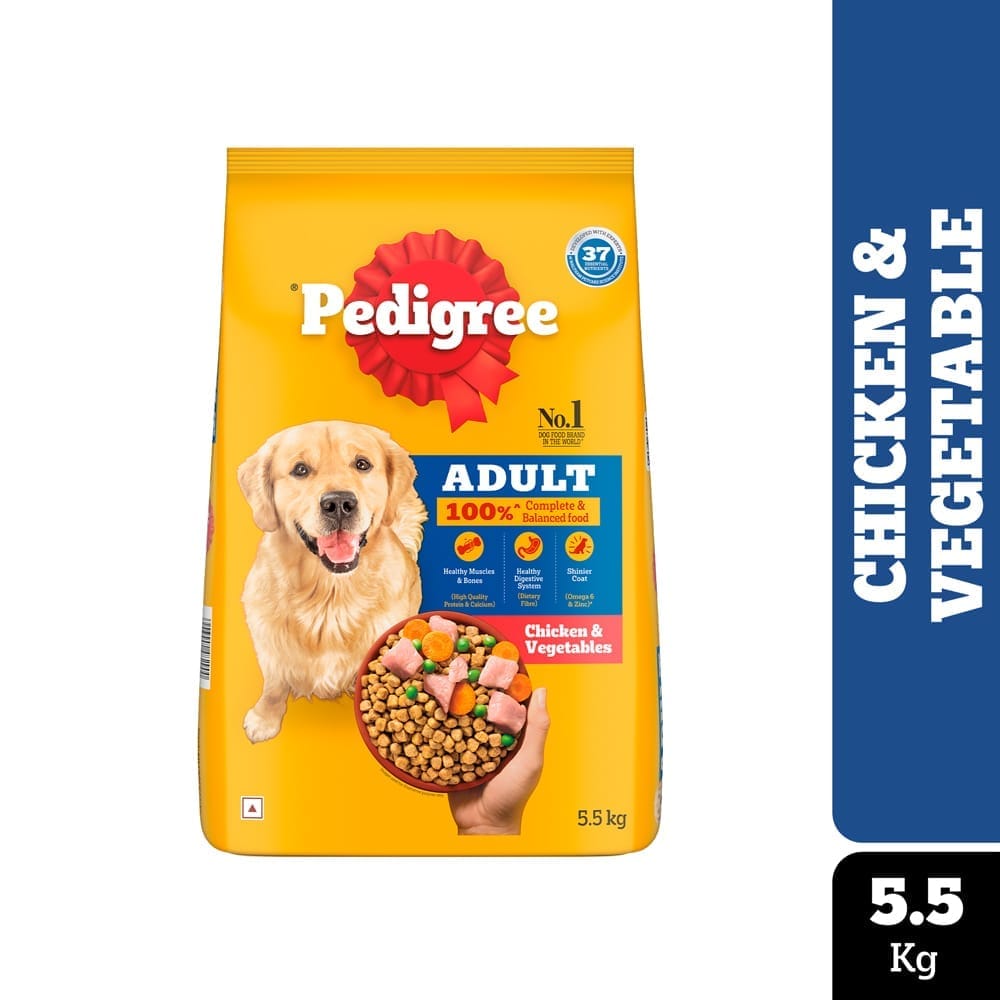 Pedigree Chicken &amp; Vegetables Adult Dry Dog Food 5.5kg
