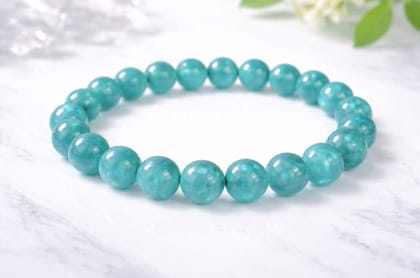 Natural Crystal 8mm Amazonite Bracelet (Teal Green)-PID64909 Natural Crystal 8mm Amazonite Bracelet (Teal Green)-PID64909