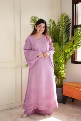 Hannah Lilac Pleated Cordset-XL-XXL