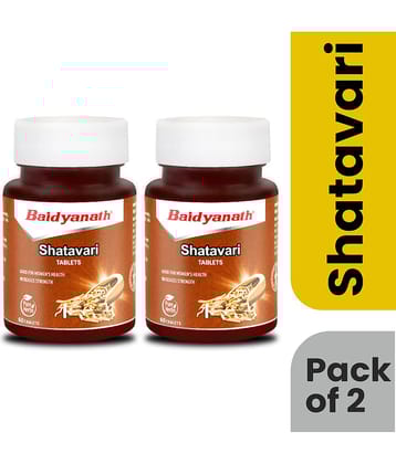 Baidyanath Shatavari Tablets- 60 Tab|Complete Women's Wellness|Good for Nutrition (Pack of 2)